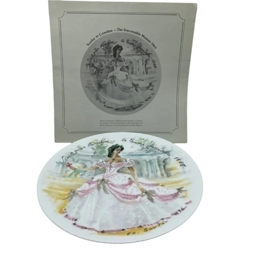 Vintage Limoges Scarlet in Crinoline The Inaccessible Women 1865 Plate